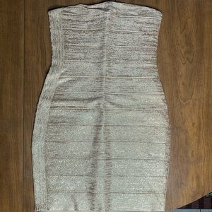 NWT Haute Hippie Sleeveless Gold Dress